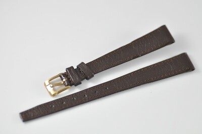 Omega Watch Strap 12mm Brown with Gold Plated Buckle NOS Mint (W4)