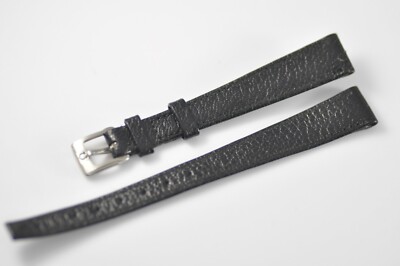 Omega Watch Band Vintage 12mm Band Strap Black with Steel Buckle NOS Mint (W13)