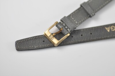 Omega Watch 12mm Vintage Band Strap Grey with Gold Plated Buckle NOS Mint (W15)