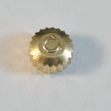 Omega Watch Crown 4.75mm fit stem 1mm tube 2mm Gold Plated NOS