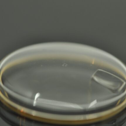 Omega Watch Crystal signed Ω 20.0mm with date window gold tension ring