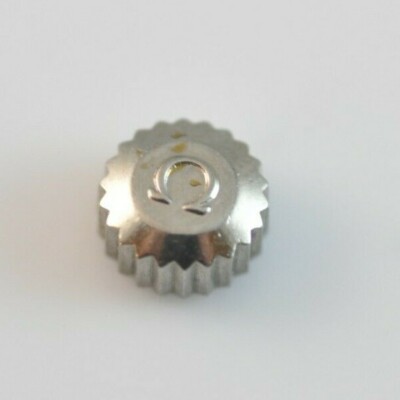 omega watch crown 4.9mm x 2.85mm fit stem 0.9mm tube 2mm NOS