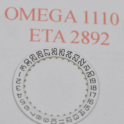 omega movement 1110 date indicator part 1110-1580 white NOS